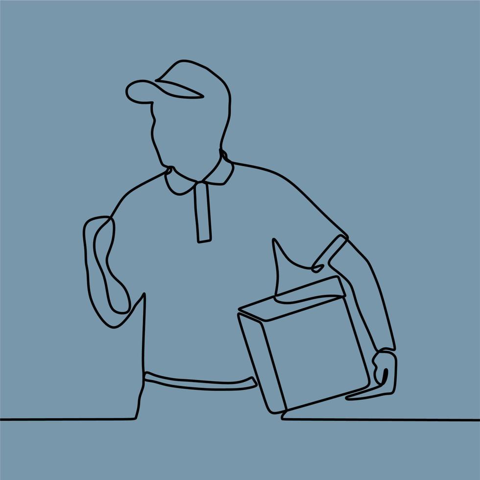 continuous line drawing on courier vector