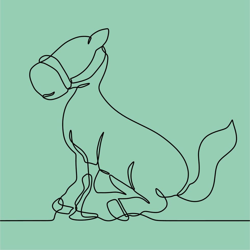 continuous line drawing on horse vector