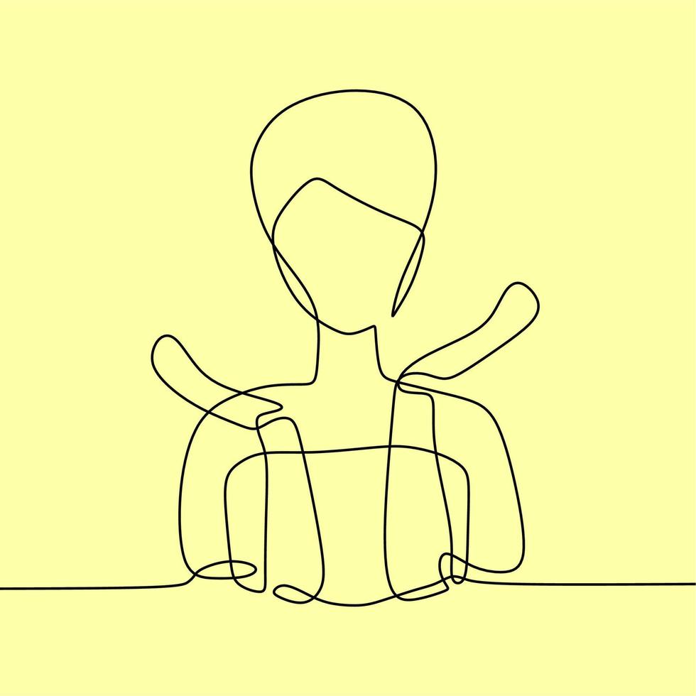 continuous line drawing on someone make up vector