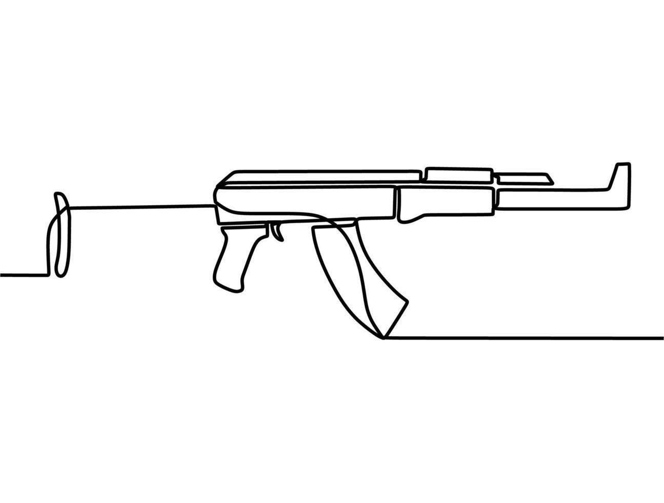 dibujo de línea continua en pistola vector