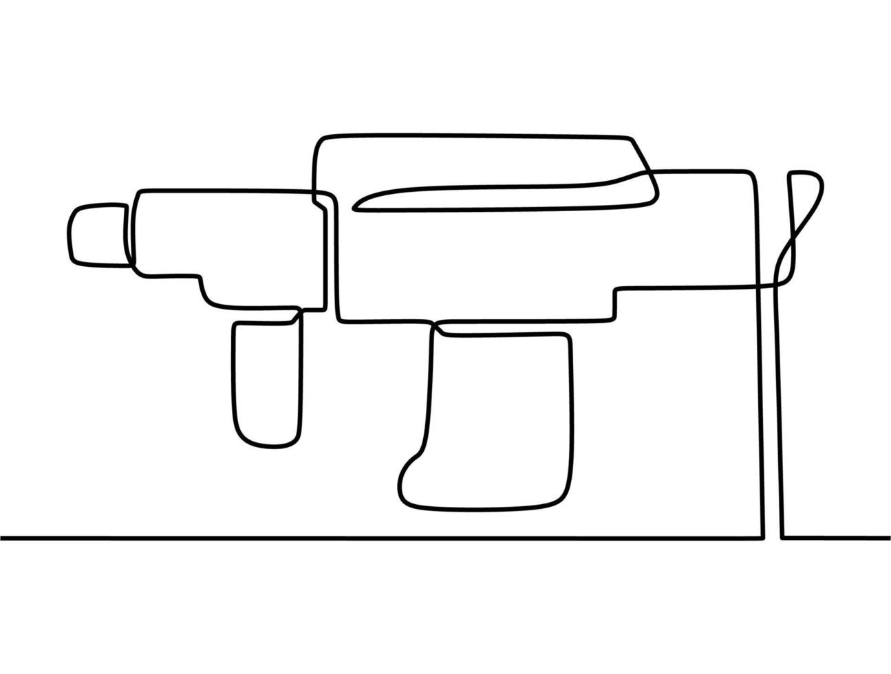 continuous line drawing on gun vector