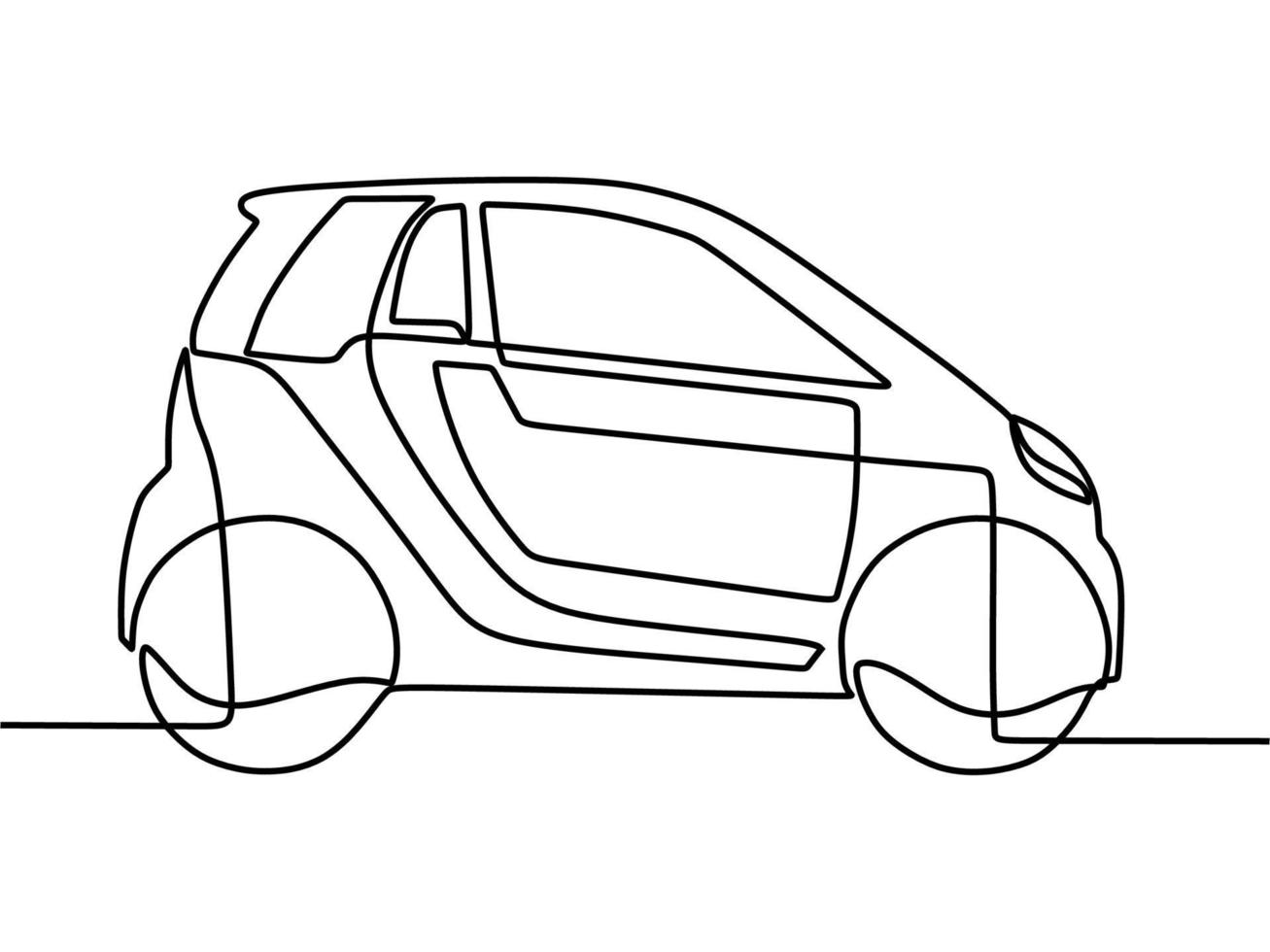 continuous line drawing on car vector