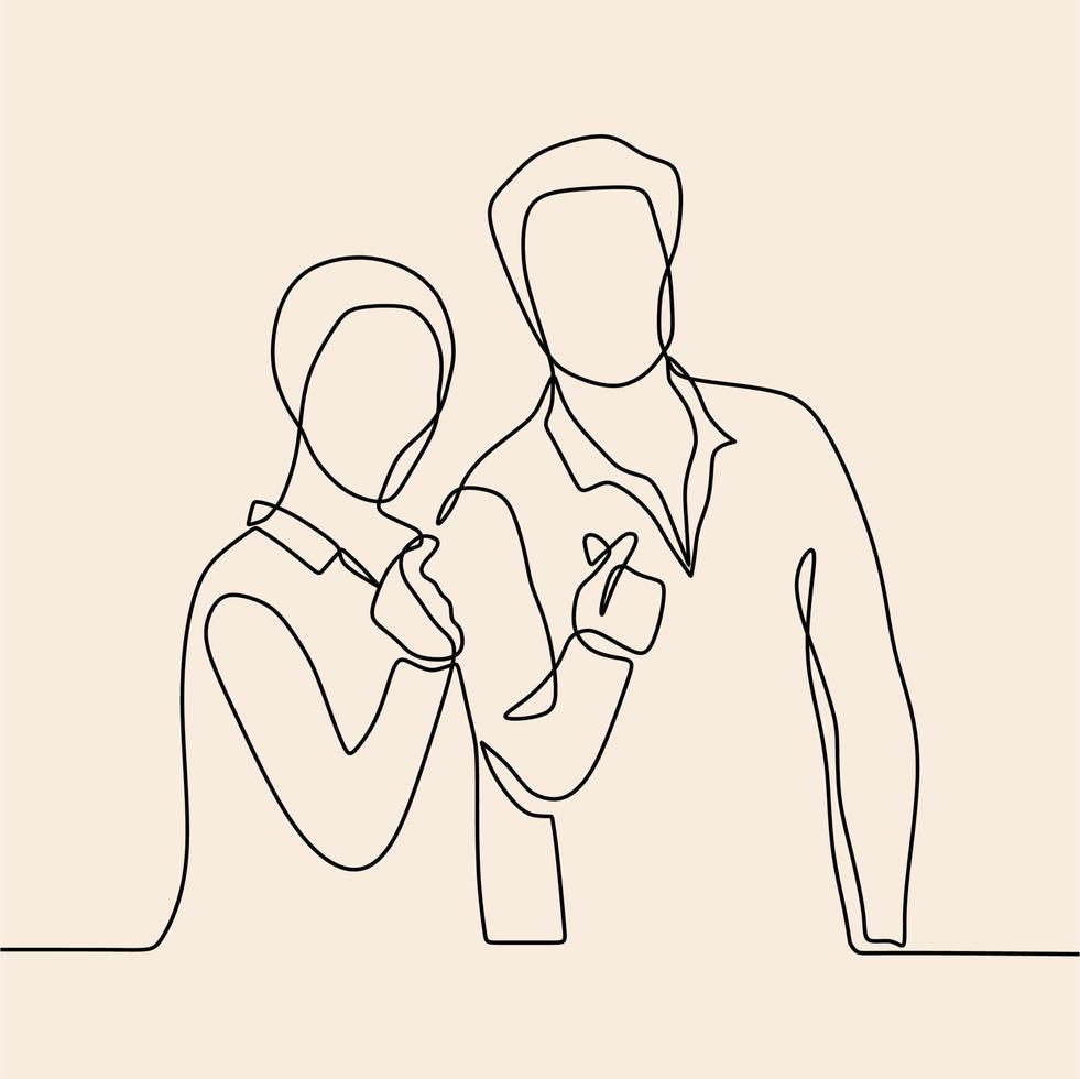 continuous line drawing on romance vector