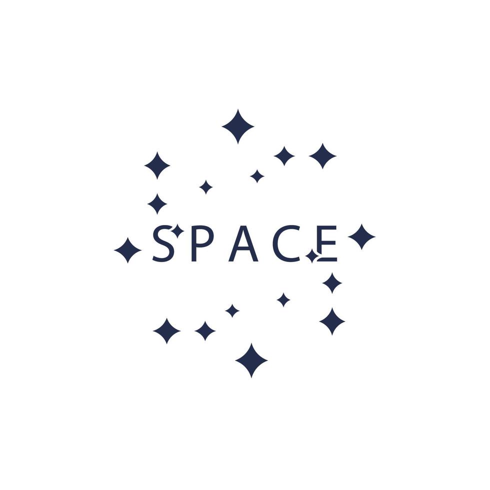 Space Logo Using Star And Planet Icon vector