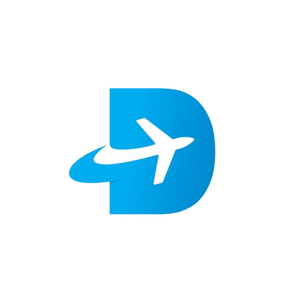 letra d, logotipo de viaje vector