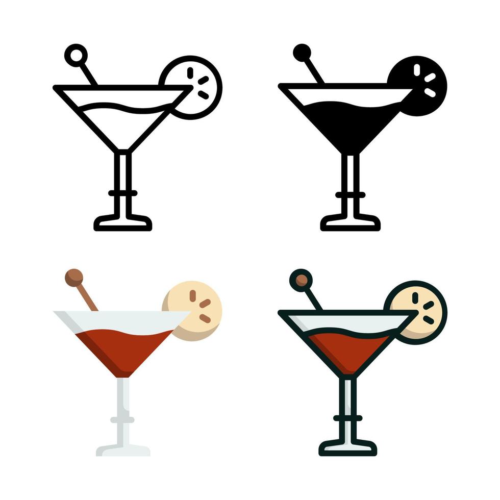 Cocktail Icon Set Style Collection vector