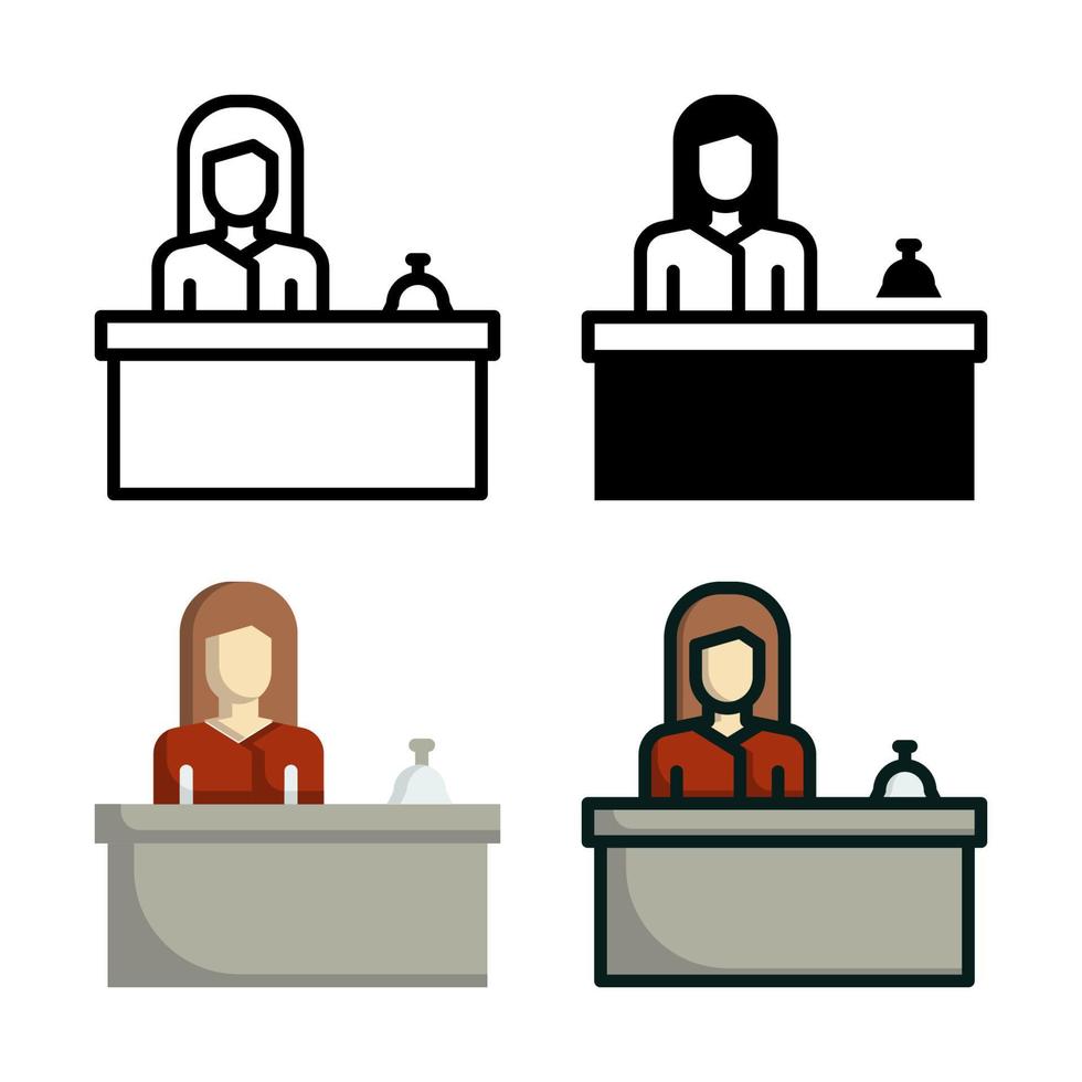 Reception Icon Set Style Collection vector