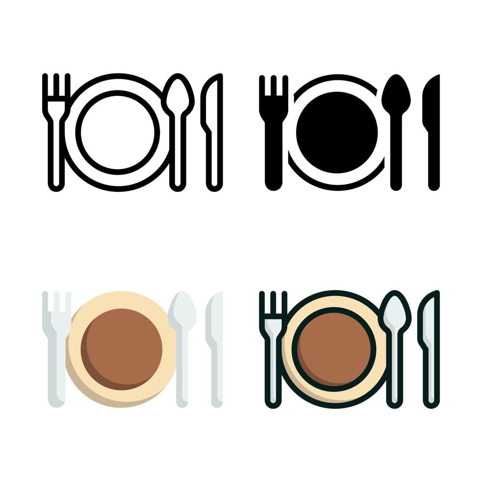 colección de estilo de conjunto de iconos de restaurante vector