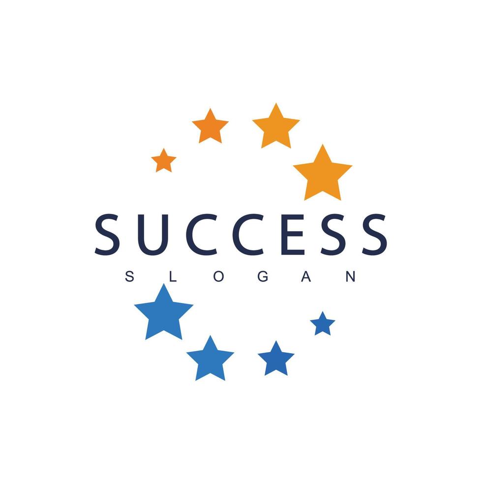 Success Typography Logo With Circle Star Symbol vector