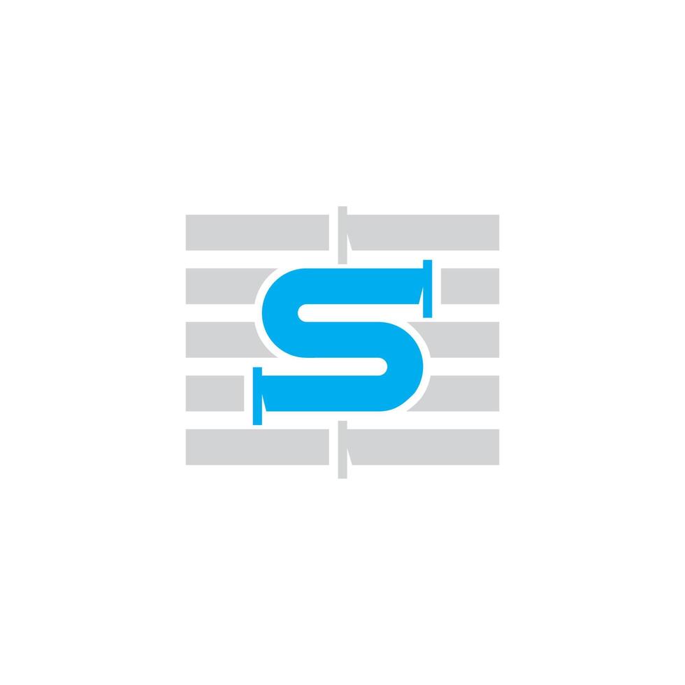 Letter S, Pipe Logo Design Template For Plumbing Company Symbol vector