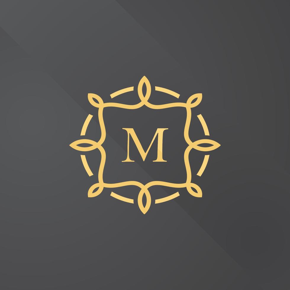 Letter M, Floral Ornament Logo Template vector