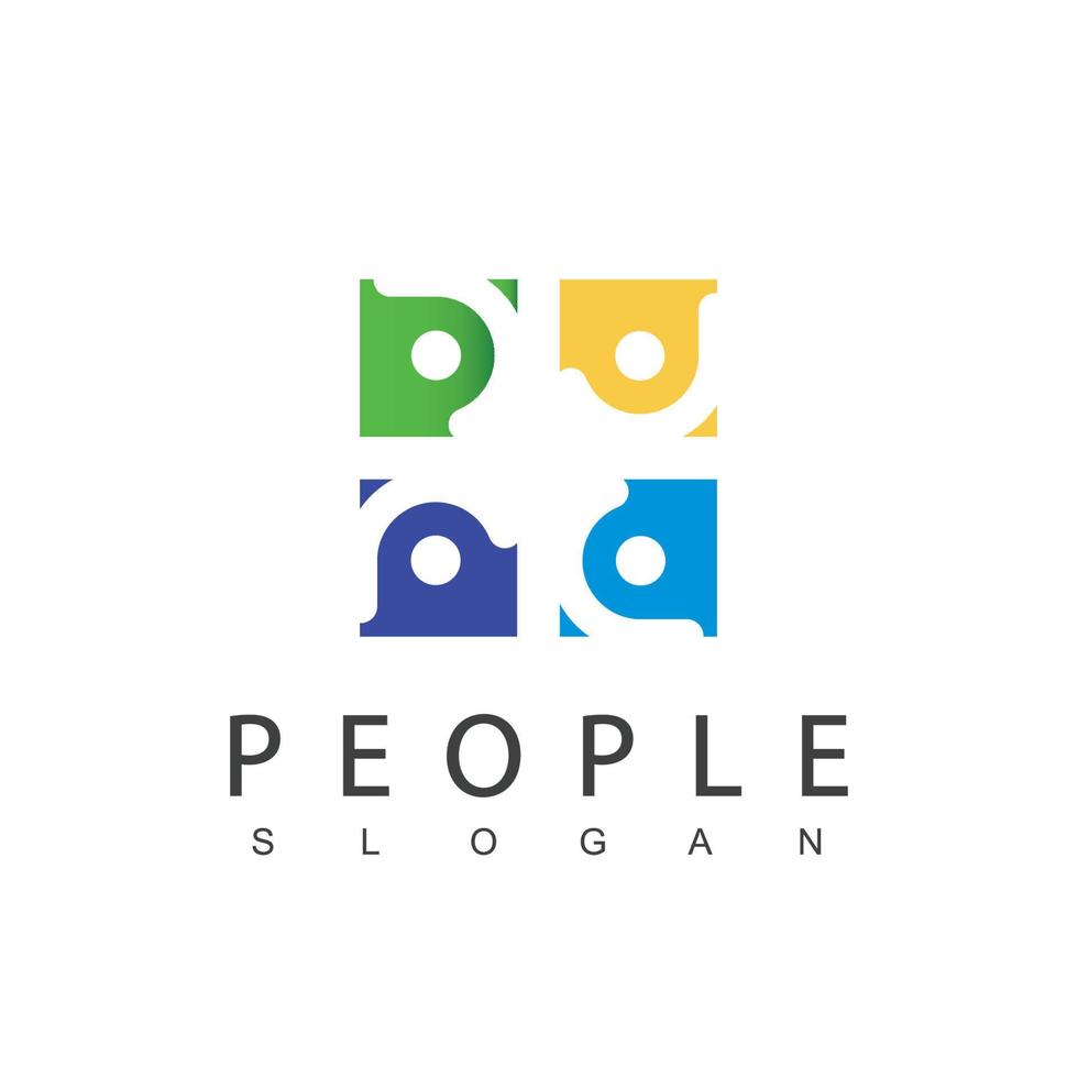 People Logo Vector In Isolated White Background