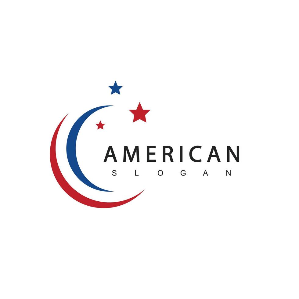 plantilla de diseño de logotipo americano, adecuada para militares, seguridad, línea de ropa, equipo deportivo, patriótico, etc. vector