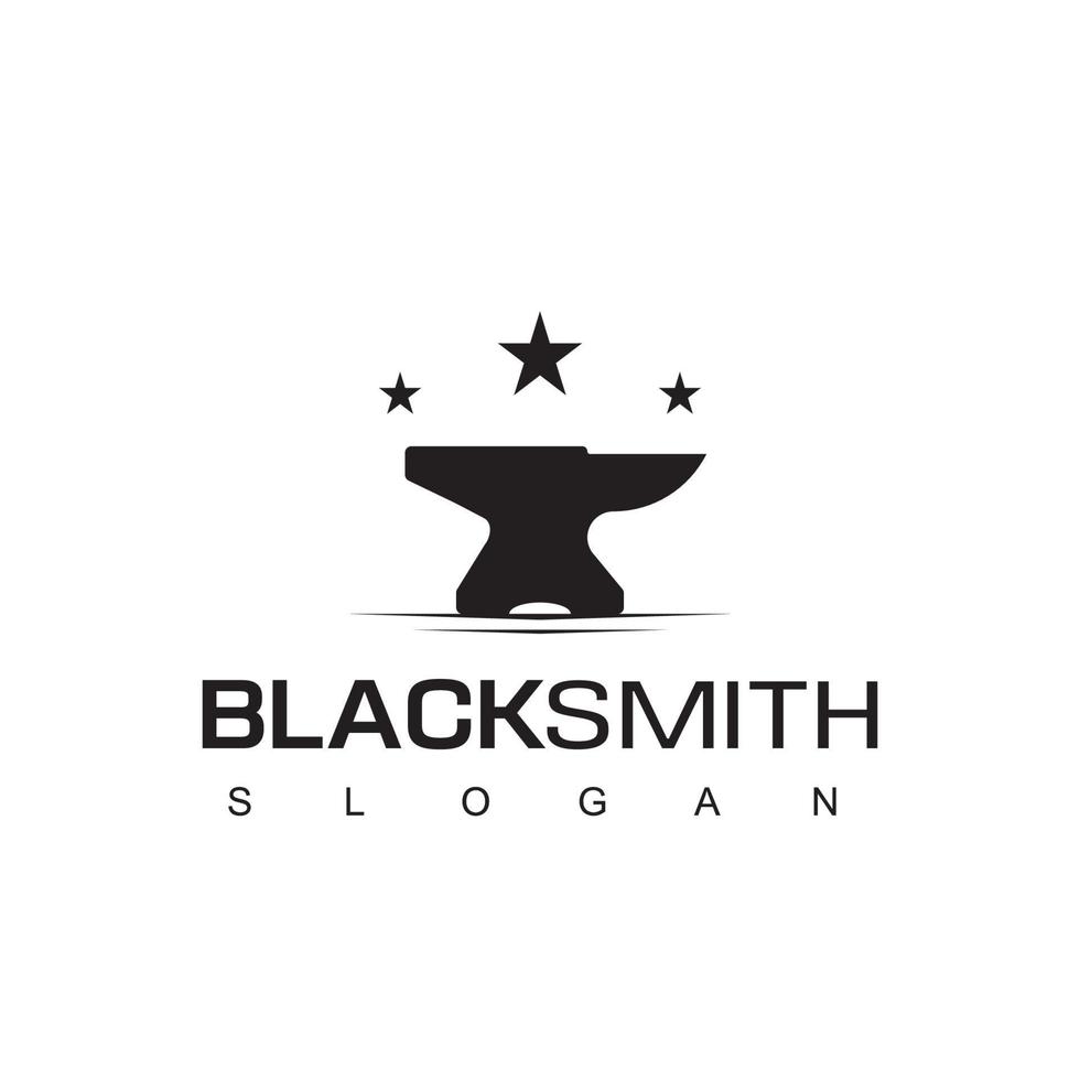 Blacksmith Logo Template Isolated On White Background vector