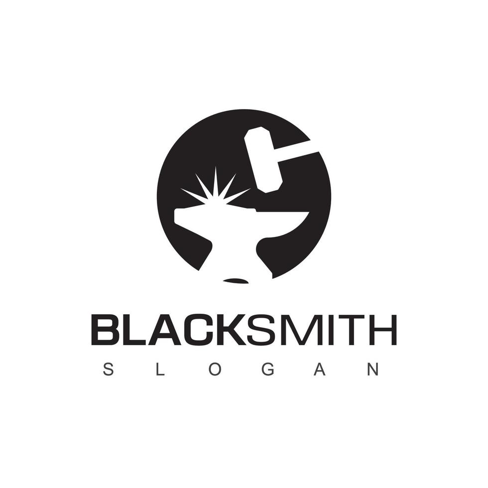 Blacksmith Logo Template Isolated On White Background vector