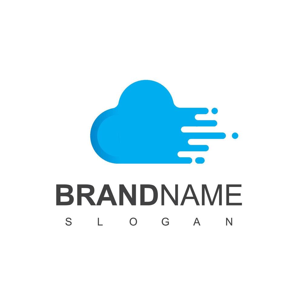 Fast Cloud Logo Design Template vector