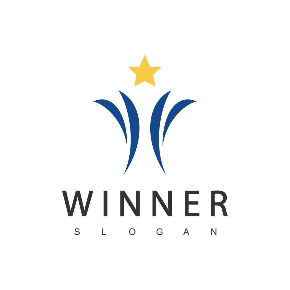 Winner Trophy Logo Template, Leadership And Competition Award Icon vector