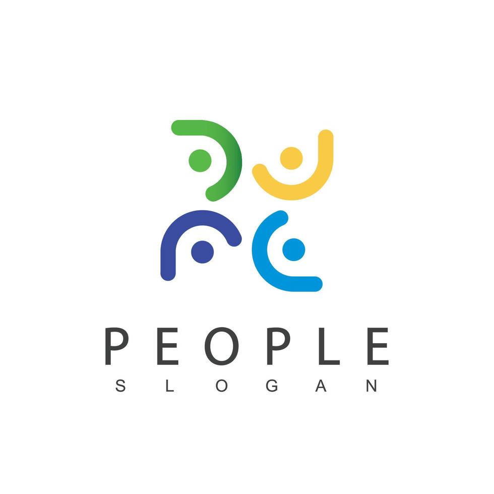 People Logo Vector In Isolated White Background