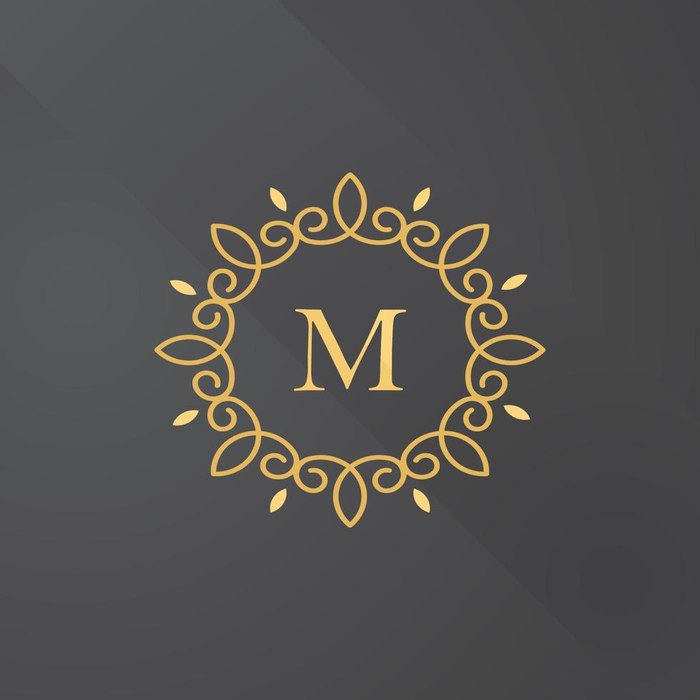 Letter M, Floral Ornament Logo Template vector