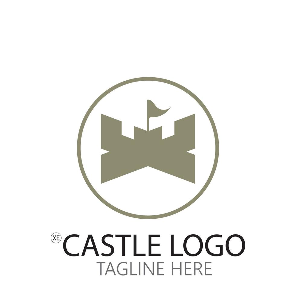 Plantilla de diseño de ilustración de vector de símbolo de logotipo de castillo