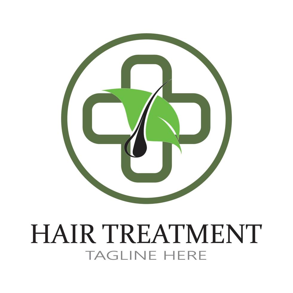 Hair treatment logo removal logo vector image design illustration