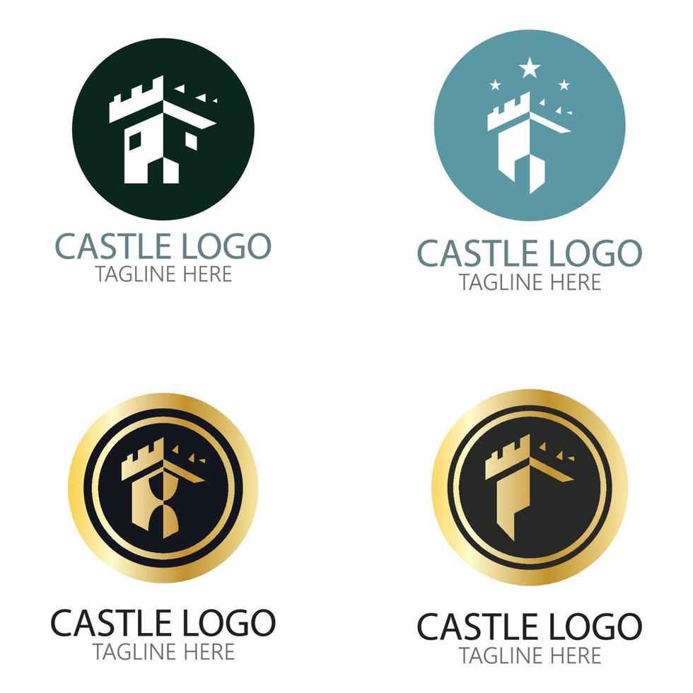 Castle Logo symbol vector illustration design template