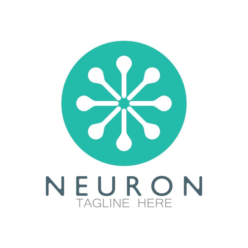 Neuron logo or nerve cell logo design,molecule logo illustration template icon with vector concept