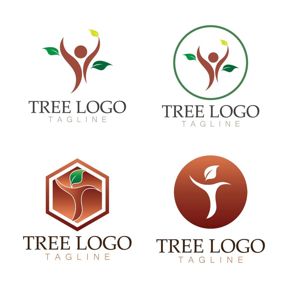 Ilustración de vector de diseño de logotipo de árbol