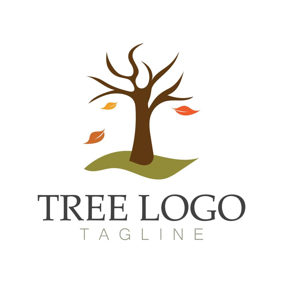 Tree logo icon vector illustration design.Vector silhouette of a tree templates of tree logo and roots  tree of life design illustration