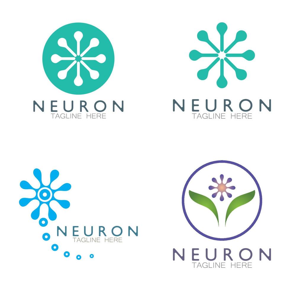 Neuron logo or nerve cell logo design,molecule logo illustration template icon with vector concept