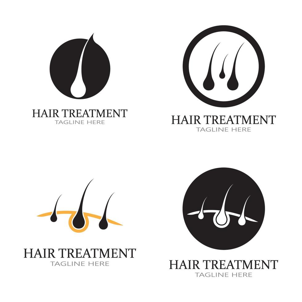 Hair treatment logo removal logo vector image design illustration