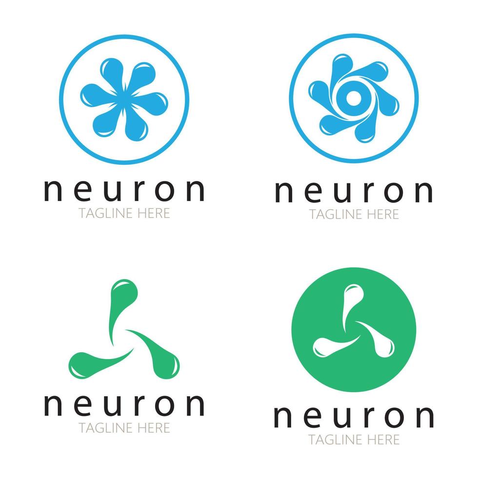 Neuron logo or nerve cell logo design,molecule logo illustration template icon with vector concept