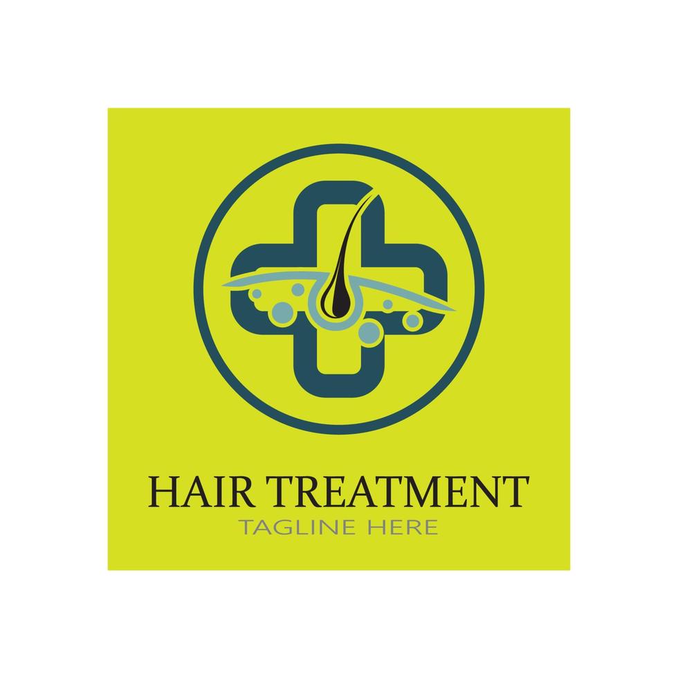 Hair treatment logo removal logo vector image design illustration