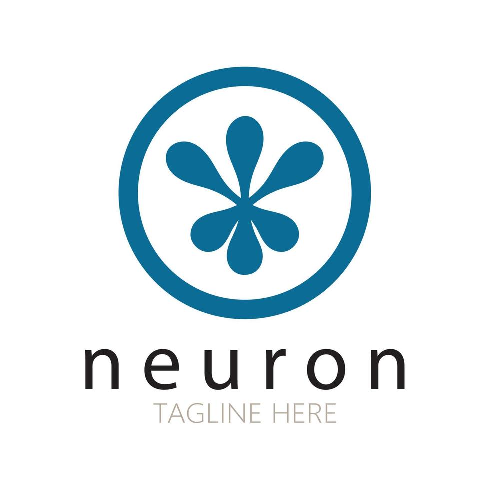 Neuron logo or nerve cell logo design,molecule logo illustration template icon with vector concept