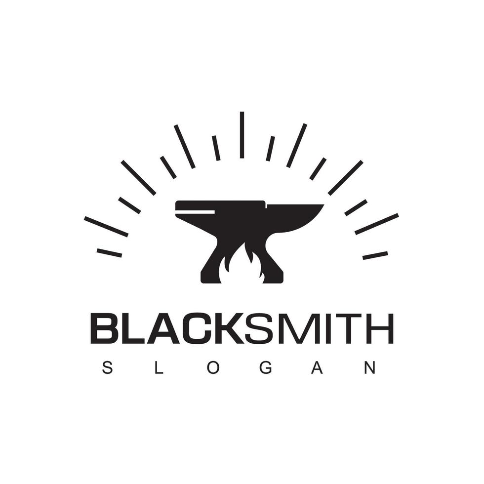 Blacksmith Logo Template Isolated On White Background vector