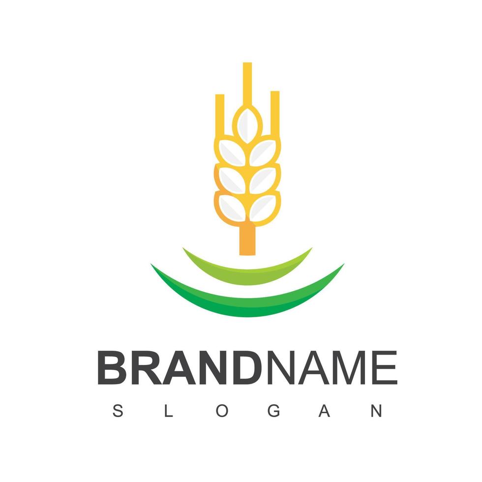 diseño de etiqueta de trigo para logo de pan vector
