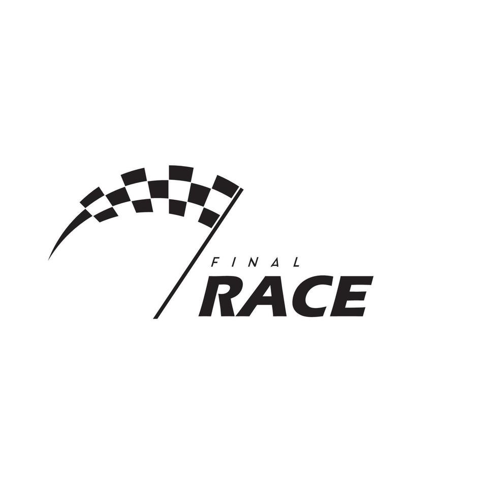 simple design race flag logo template, Race flag Icon - Vector