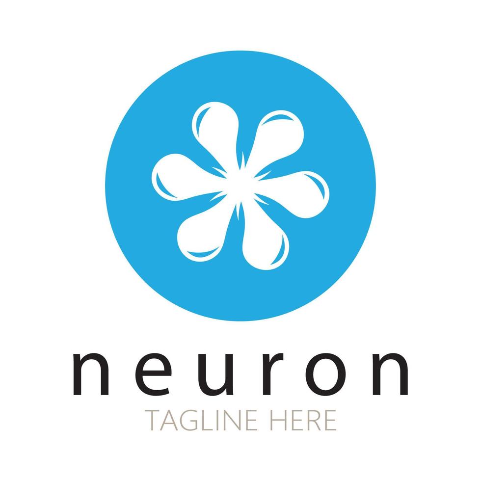 Neuron logo or nerve cell logo design,molecule logo illustration template icon with vector concept