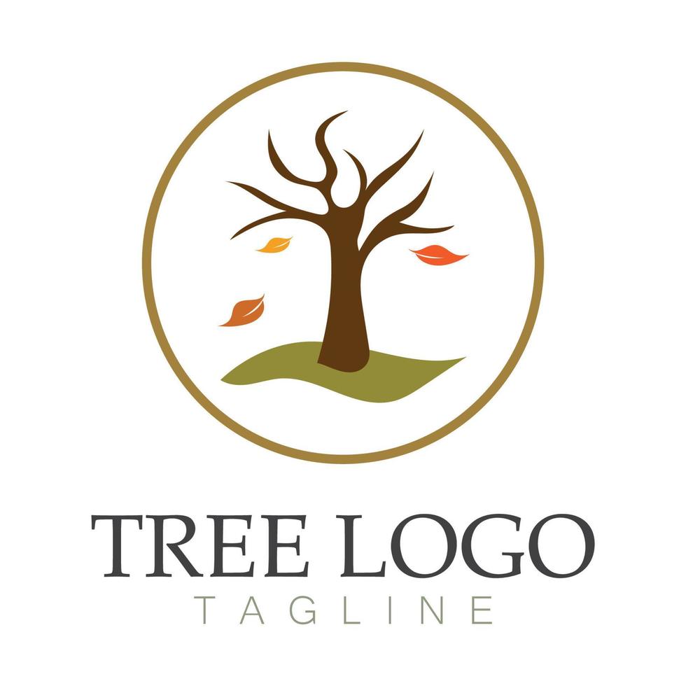 Tree logo icon vector illustration design.Vector silhouette of a tree templates of tree logo and roots  tree of life design illustration