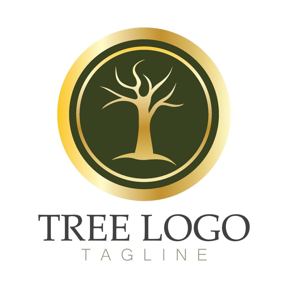 Tree logo icon vector illustration design.Vector silhouette of a tree templates of tree logo and roots  tree of life design illustration