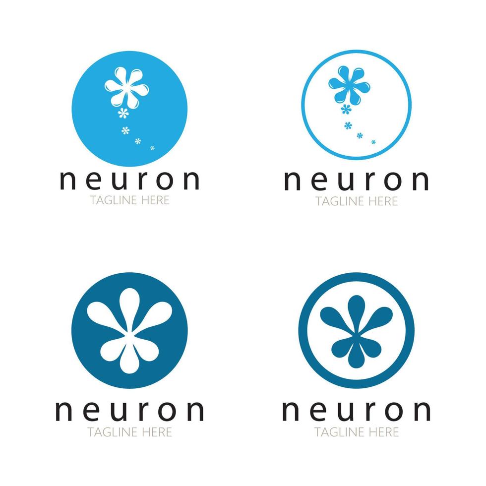 Neuron logo or nerve cell logo design,molecule logo illustration template icon with vector concept