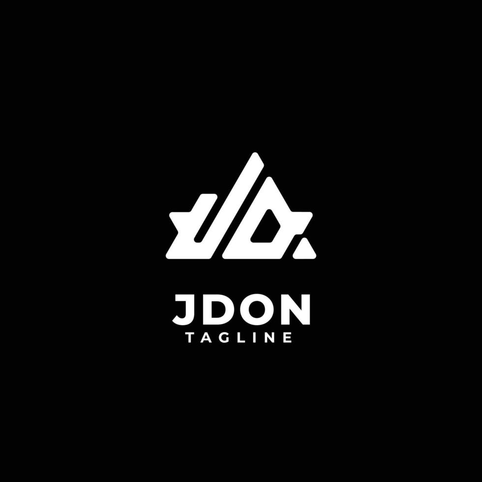 Triangle initials monogram logo with letter JD, J and D 8692431 Vector