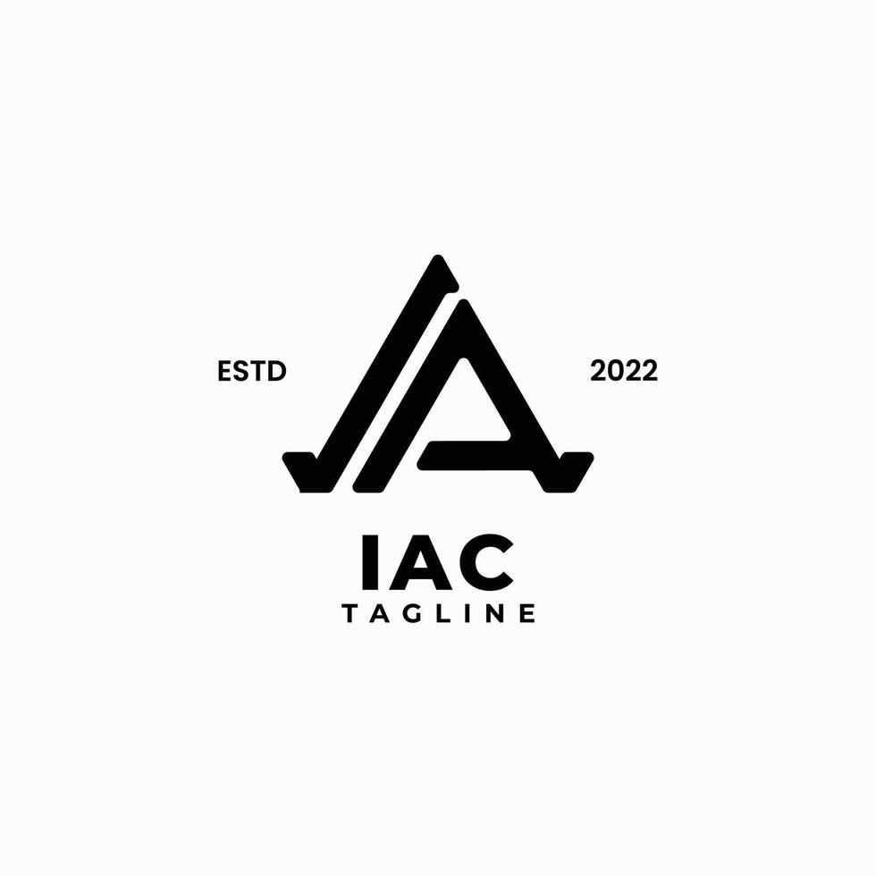 Triangle initials monogram logo with letter IA, I and A vector