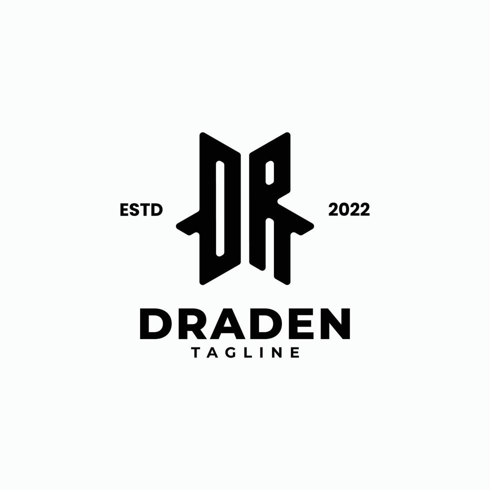 Initials monogram logo with letter DR vector