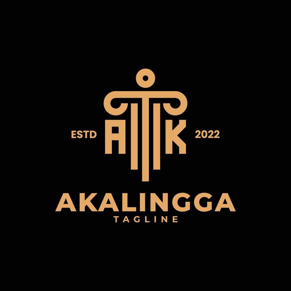 Initials Law firm logo with letter AK vector