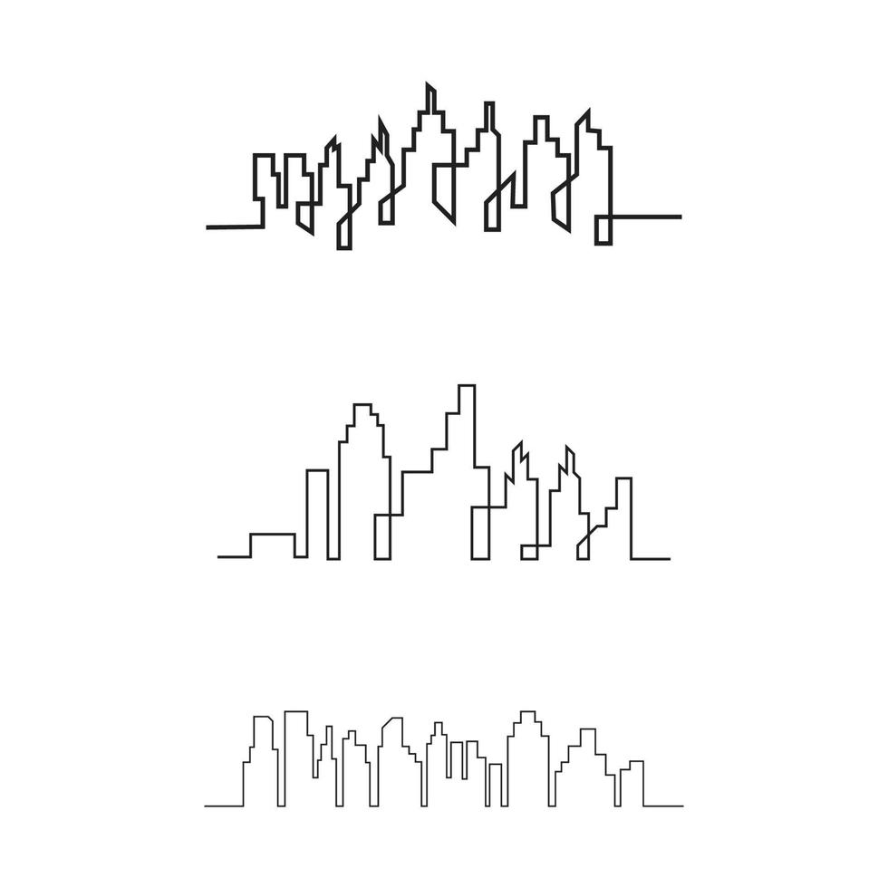 horizonte de la ciudad moderna. silueta de la ciudad. ilustración vectorial en diseño plano vector