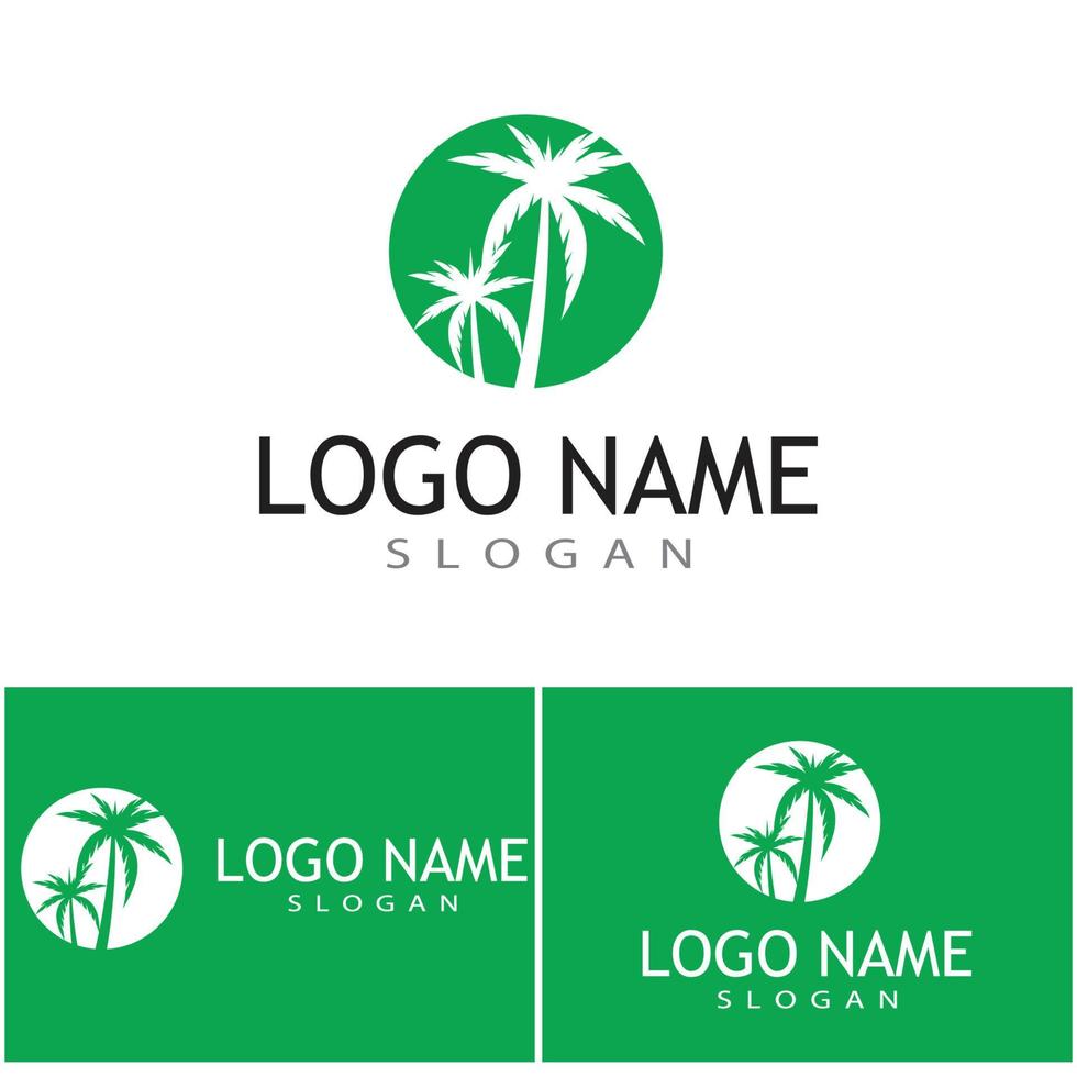 Palm tree summer logo template vector illustration