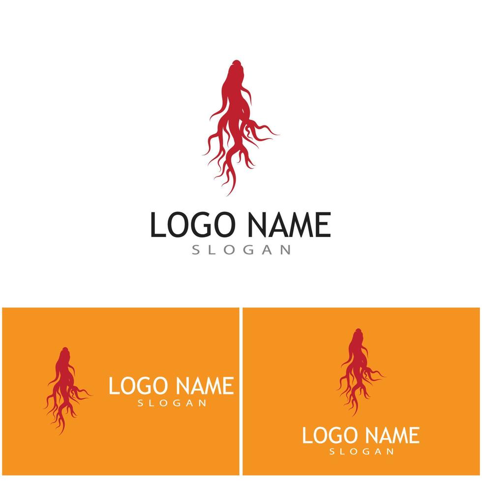 Ginseng vector icon illustration design template