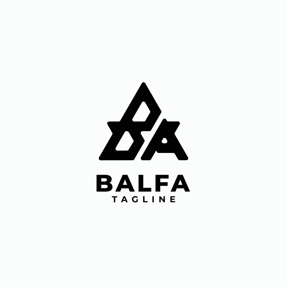 Alphabet Logo letters Triangle Initials Monogram logo BA, B and A vector