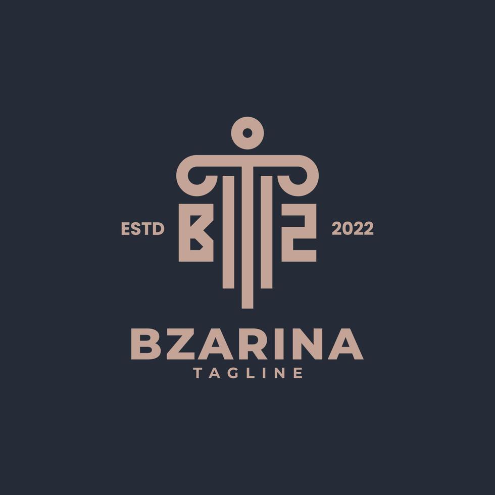 Initials Law firm logo with letter BZ vector